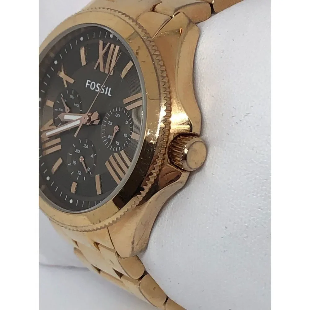 Fossil AM4533 Women's Stainless Steel Analog Taupe Dial Quartz Wrist Watch QB312
